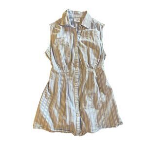 Motherhood Women's Blouse Tank Top Sleeveless Blue Button Collar V-Neck Size S